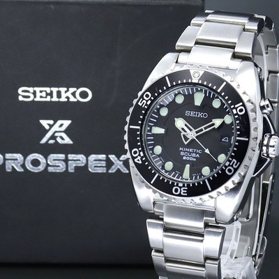 Exc+5] SEIKO Prospex Kinetic 5M62-0BL0 Black Diver Men's Watch New