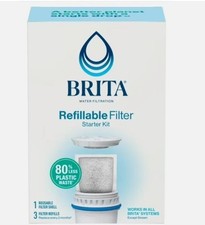 Brita Refillable Filter Starter Kit w/ Reusable Filter Shell  3 Filter Refills