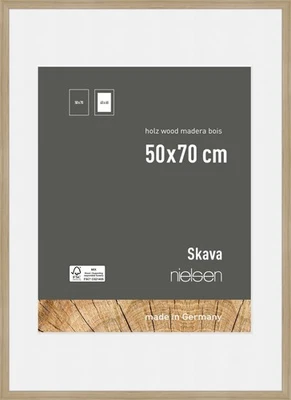 Nielsen Holz-Bilderrahmen Skava eiche 50x70 cm mit Passepartout 40x60 cm - Bild 1 von 4
