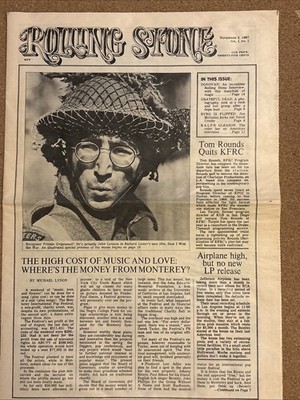 1986 Reprint of Rolling Stone Magazine Nov 9 1967 vol. 1  no.1