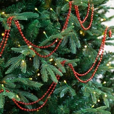 Northlight 15' x 6mm Shiny Metallic Faceted Crimson Red Beaded Christmas Garland