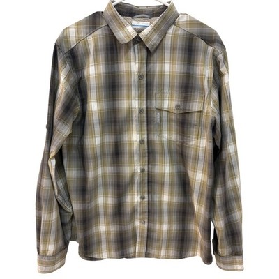 Columbia Mens Plaid Button Up Long Sleeve Shirt Outdoor Casual Work Medium