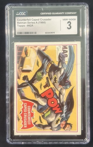 1966 Topps Batman Red Bat #42A Counterfeit Caped Crusader — CGC 3