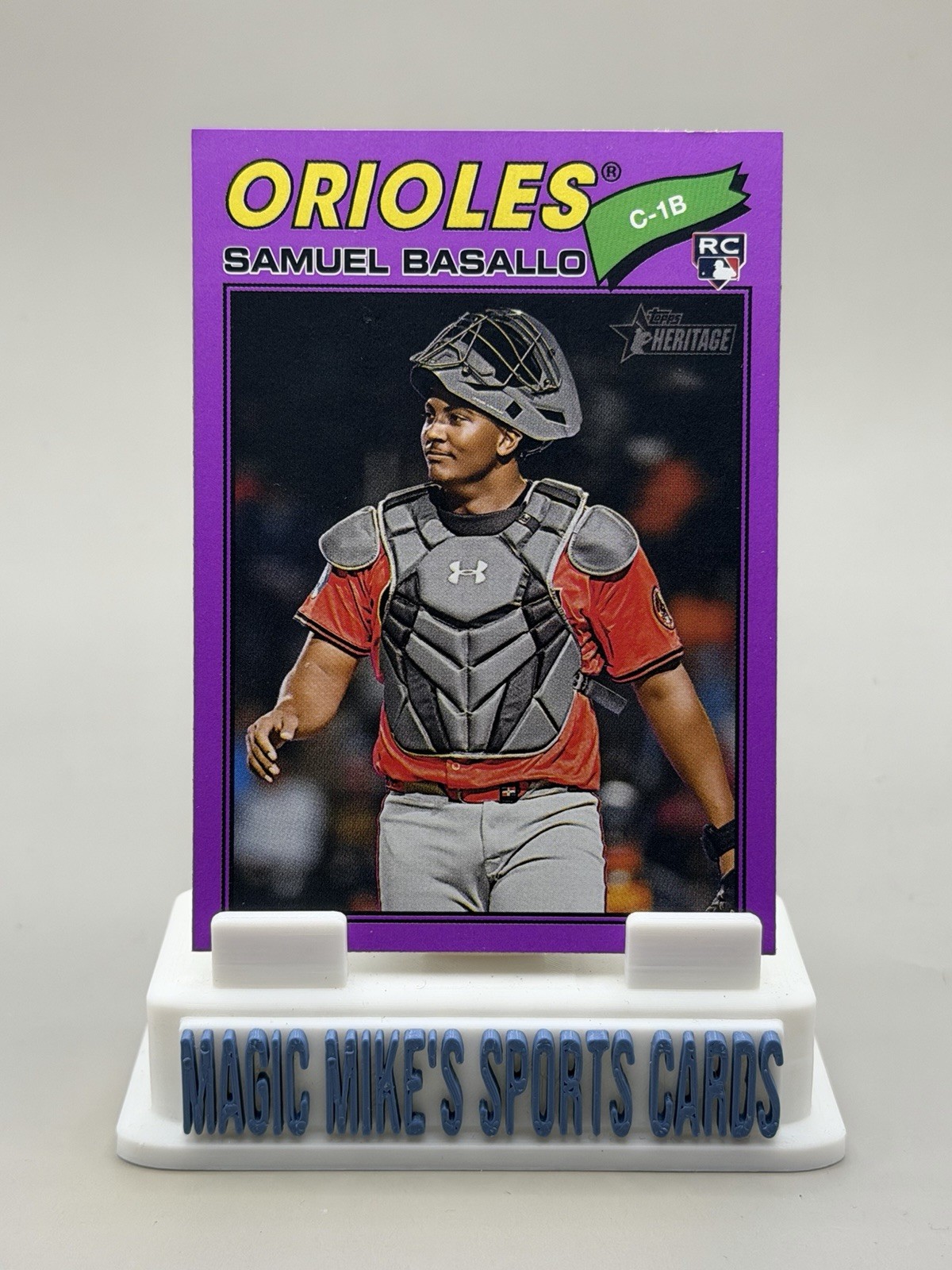 Samuel Basallo Rookie 2026 Topps Heritage #175 Light Purple Border RC SP