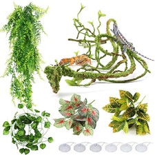 Reptile Plants Terrarium Hanging Plant Vines Artificial Leaves Reptile Hide
