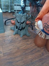 Gerson Electric Lighted Resin Smoking Haunted Stump- 12.4"l