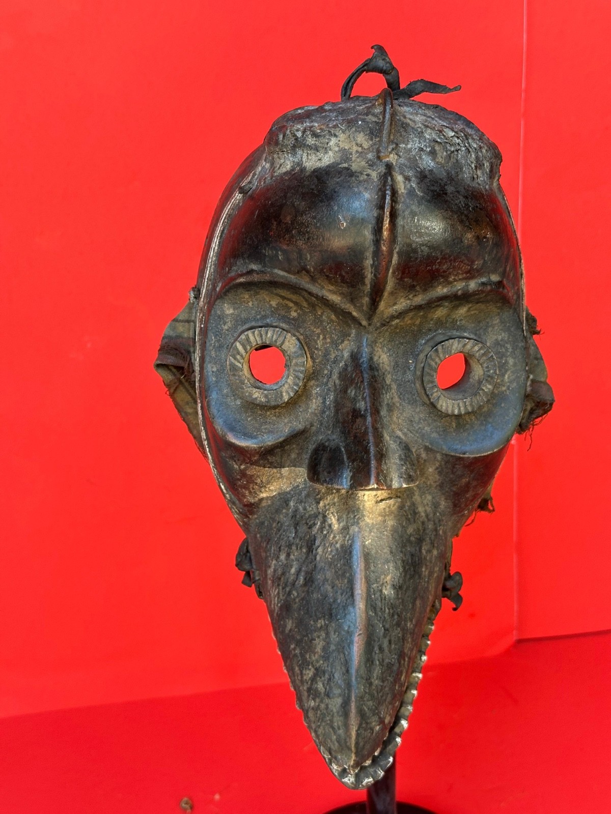 Vintage Dan Mask with Bird-Like Beak - Ceremonial African Art - 12"