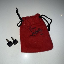 NEW Christian Louboutin Replacement Heel Black Protector Caps Tips 7mm