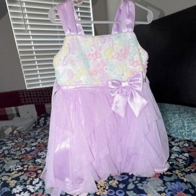 Jona Michelle Girls Lavender Floral Tutu Dress 4T Sleeveless Party Easter CO6300