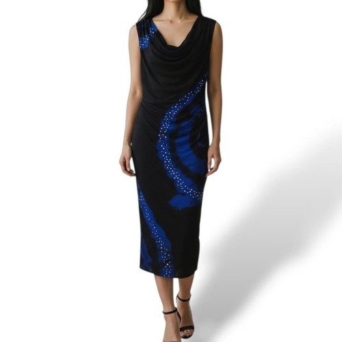 INC International Concepts Bodycon Black Dress with Flowers Sz M