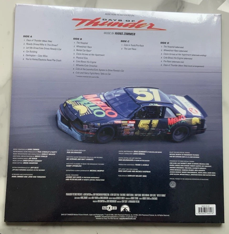 Days of Thunder Hans Zimmer Original Soundtrack Reissue 2x Coloured Vinyl Mint. - Image 3 of 4