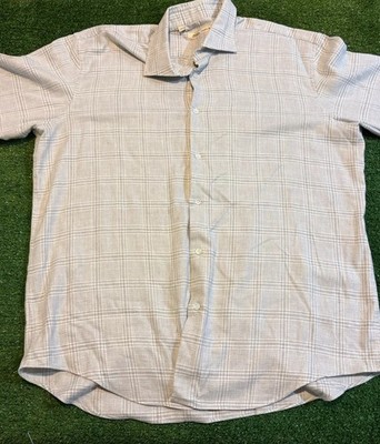 maurizio baldassari shirt mens 2XL gray white brera long sleeve soft lighweight