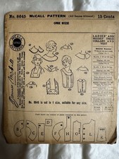 Complete Original Rare McCall Collar and vest sewing pattern antique 1910&rsquo;s