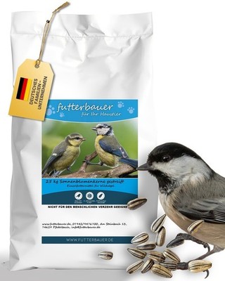 25kg Futterbauer Sonnenblumenkerne gestreift im Papiersack Ernte 2025 Vogelfutte