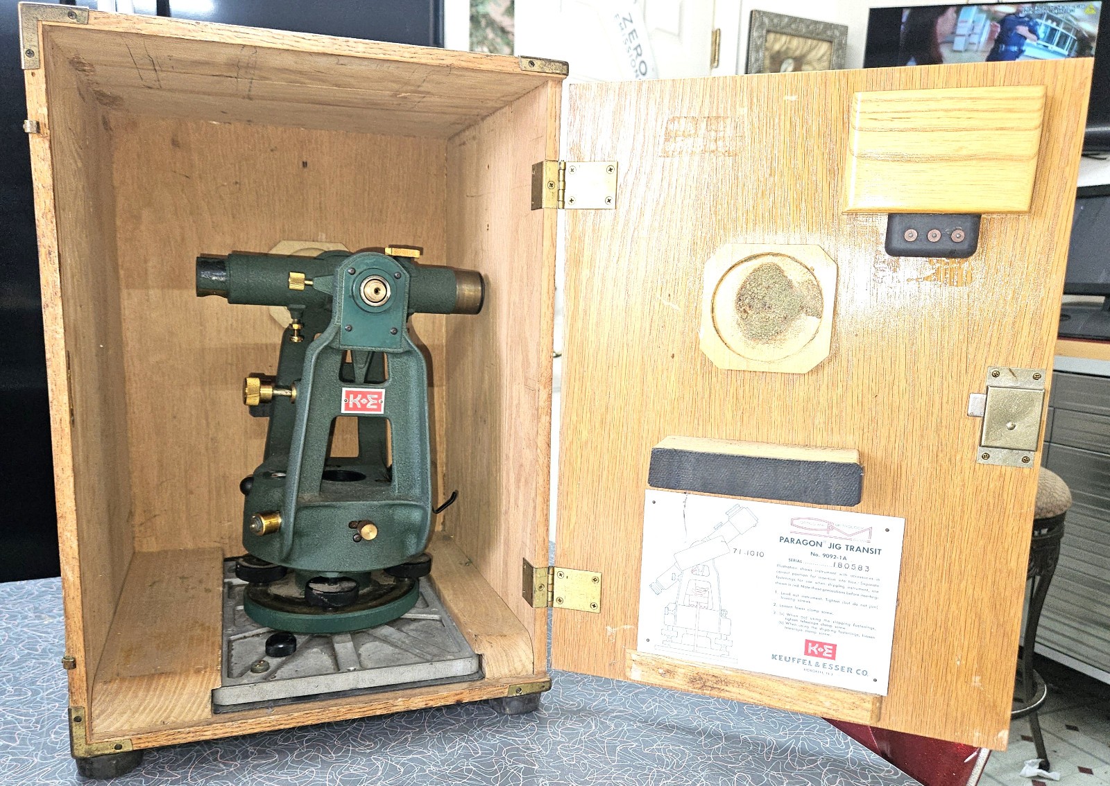 KEUFFEL & ESSER K&E PARAGON JIG TRANSIT 9092-1A Plus Wooden Case