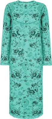 i-Smalls Damen Thermo Nachthemd Blumen 100% Baumwolle Langarm