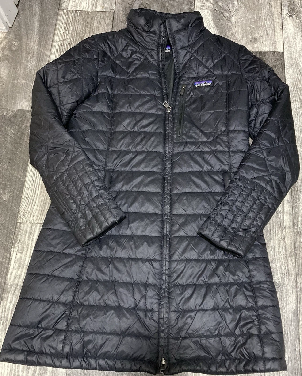 Patagonia Radalie Parka Puffer Women's Small Black Insulated Quilted Coat FLAWED