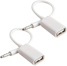 AUX to USB Adapter, 3.5Mm Male Audio Jack to USB 2.0 Female Converter Cable, 2-P
