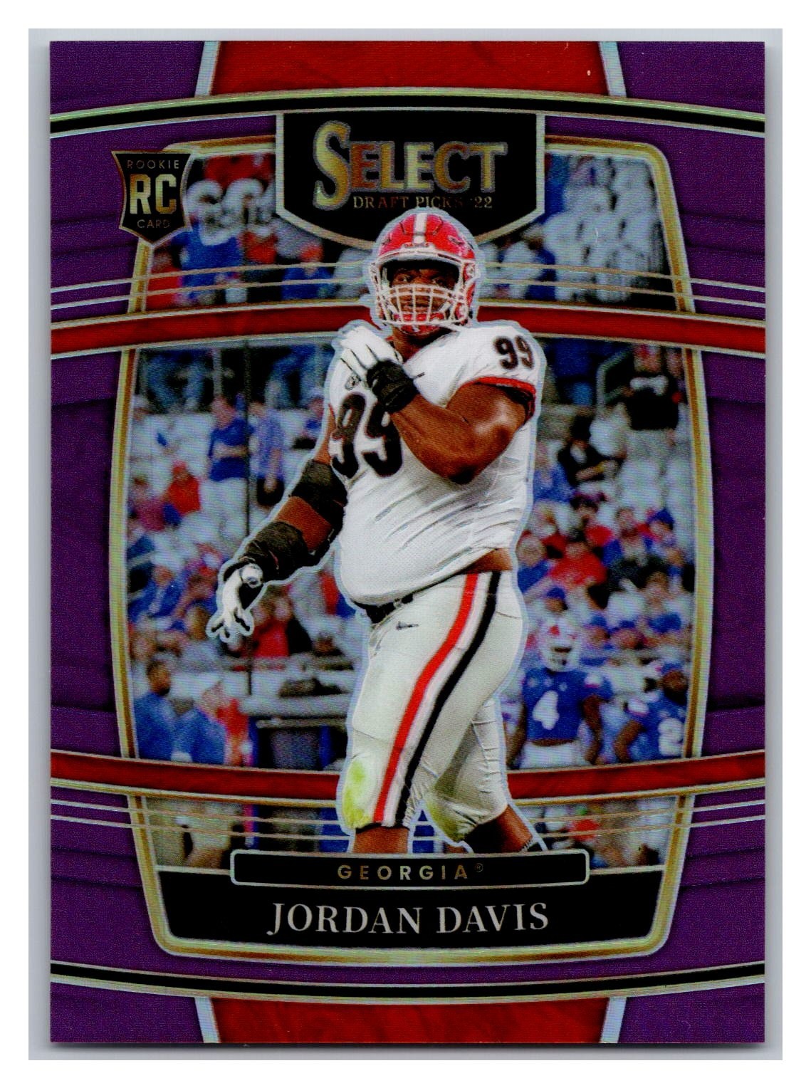 2022 Panini Select Draft Picks - Jordan Davis #80 Purple Prizm #1/75 (RC)