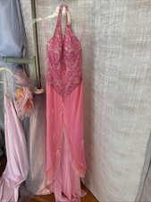 VTG Jovani pink prom pageant dress halter sequins sz 6 90s