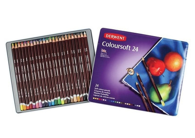 Derwent Coloursoft Dose verschiedene Farben 24er Set Neu & Versiegelt