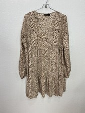 SHEIN Relaxed Fit Pullover Animal Print Tunic Dress Womens Size M