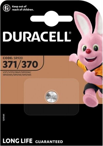 Duracell Batterie Pile Bouton 371/370 Batterie SR69 Argent Oxyde En Cloque
