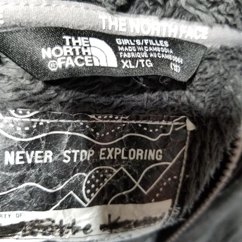 The North Face Oso Fleece Nero Full Zip Felpa con Cappuccio Giacca Ragazza XL - Foto 3 di 12