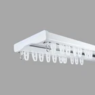 Double Curtain Rail Track Heavy Duty  Aluminium & PVC Ceiling Set With Hooks
