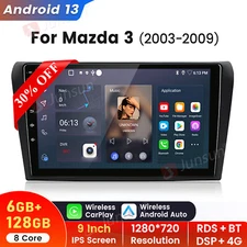 8-Core 6+128GB Android 13 Carplay Stereo Radio GPS 4G WIFI For Mazda 3 2004-2009