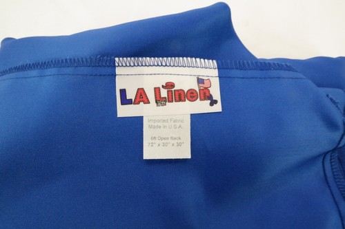 LA Linen Open Back Bridal Satin Rectangular Fitted Tablecloth 72x30x30 Blue TF - Picture 3 of 6