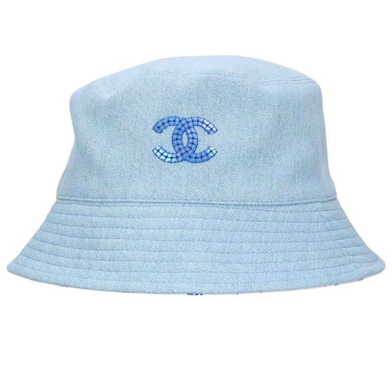 CHANEL 24SS Coco Mark All-over Print Reversible Bucket Hat Blue x CHANEL 24SS Coco Mark All-over Print Reversible Bucket Hat Blue x