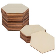 50 piezas de madera hexagonal de 4 pulgadas sin terminar adornos para manualidades hágalo usted mismo