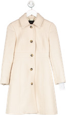 J.crew Beige Italian Double Cloth Wool Lady Day Coat With Thinsulate Uk 4