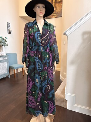 zara purple paisley dress ZARA