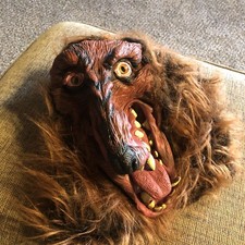 Werewolf Mask Latex  Faux Fur - Great Detail - Super Scary Amazing Sculpt 