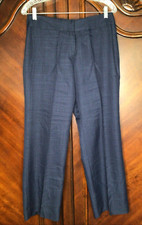 Unbranded Women Size 14 Dress Pants Flat Front Mid Rise Blue Straight Leg