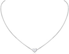 Tiny Heart Pendant 925 Sterling Silver Dainty Choker Necklace Gifts for Her