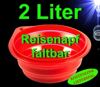 Hunde Katzen 🐶🐱 2 Liter Faltbarer Reisenapf Wassernapf Futternapf Fressnapf .