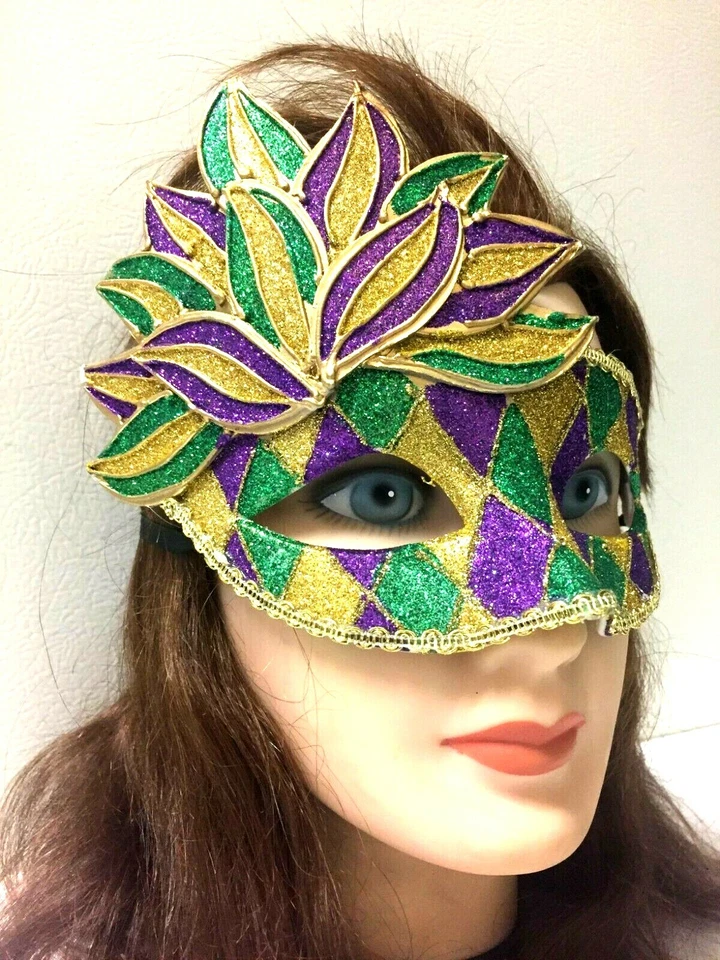 Masquerade Mardi Gras Parties Events Masks Unisex Hand Painted Wear or Display - Image 2 of 4