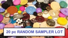20 Mixed RANDOM Sampler Lot VINTAGE & NEW BUTTONS Rhinestone Metal Plastic etc