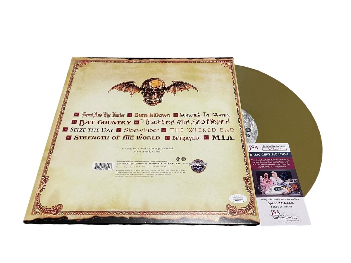 AVENGED SEVENFOLD SIGNED AUTOGRAPH CITY OF EVIL VINYL M SHADOWS +2