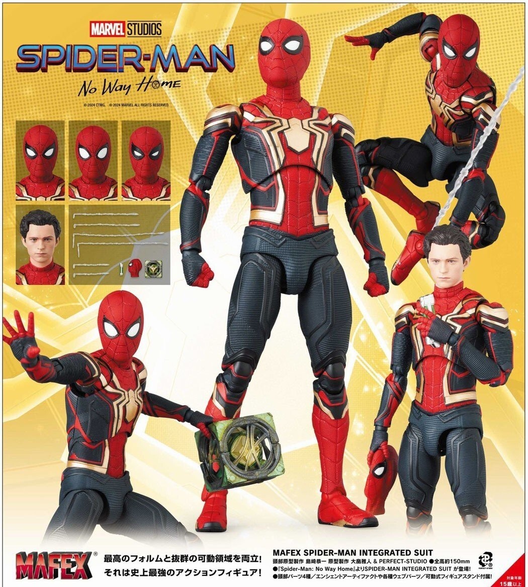 MEDICOM TOY - SPIDER-MAN INTEGRATED SUIT 100％ & 400％ MAFEX SPIDER MAN INTEGRATED SUIT Spider Man: No Way Home No
