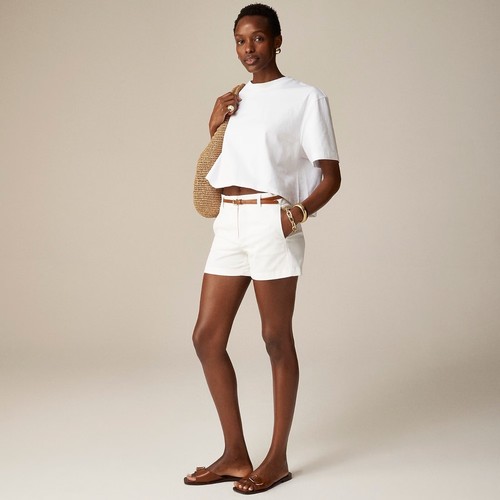 J.CREW Women's 4" Stretch Chino Shorts - SZ 14 WHITE NWT