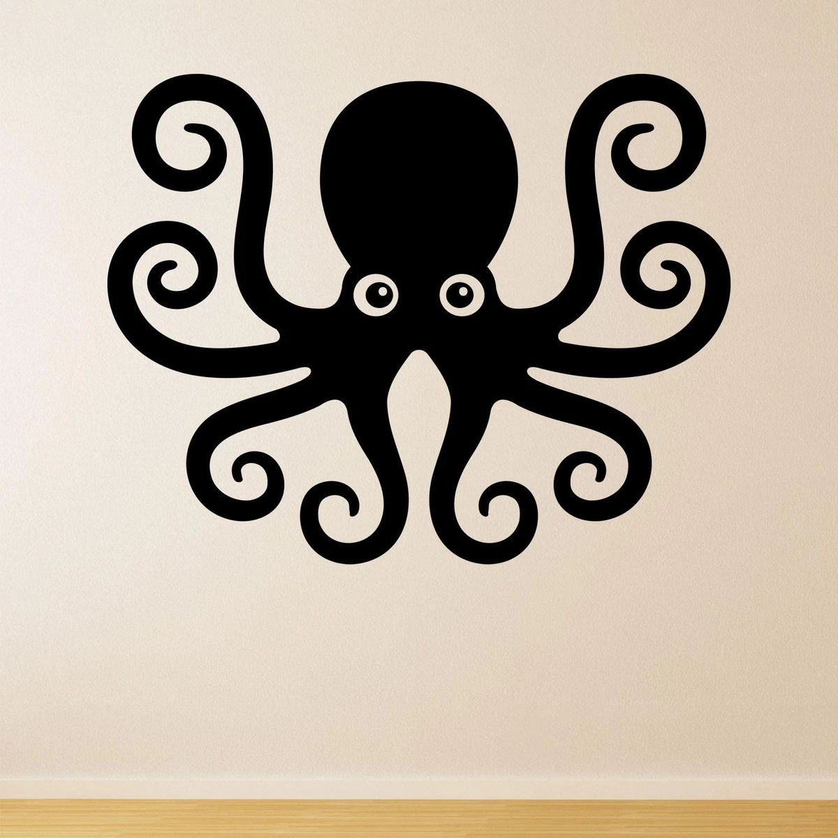 Cute Octopus Silhouette Wall Sticker Decal Animal Bathroom Kids Ocean  DÃ©cor | eBay