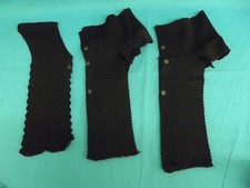 Vintage Set Of 3 Ladies Black Sweater Shirt Or Jacket Collars