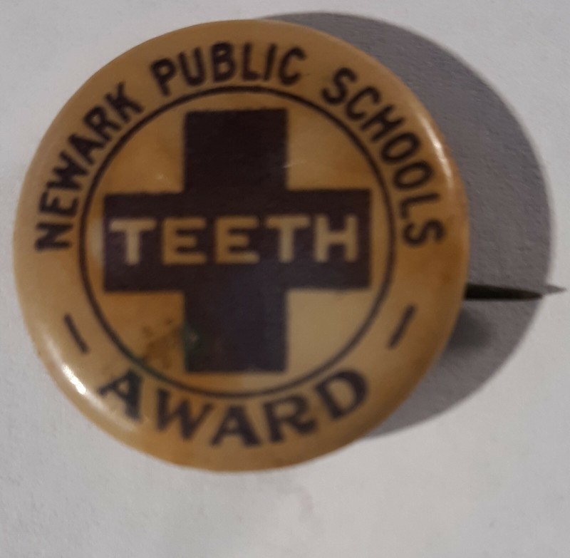 Newark Public Schools Teeth Award Pinback Button Pin NJ