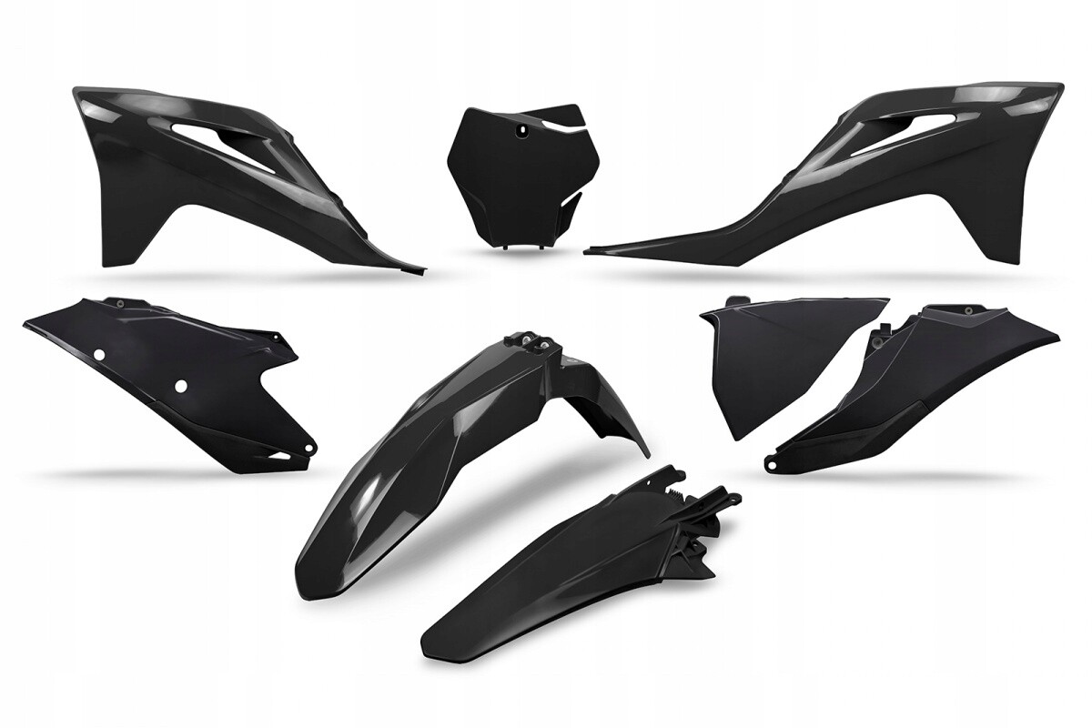 Ensemble plastique noir Gas Gas MC EX carénage moto cross 2021 2022 2023