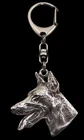Doberman type 2   set necklace, keyring with a dog, black box, Art Dog USA