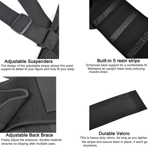 Back Support Belt Back Brace for Lower Back Pain Men Women Wrap Belt Band Girdle - Picture 3 of 16
